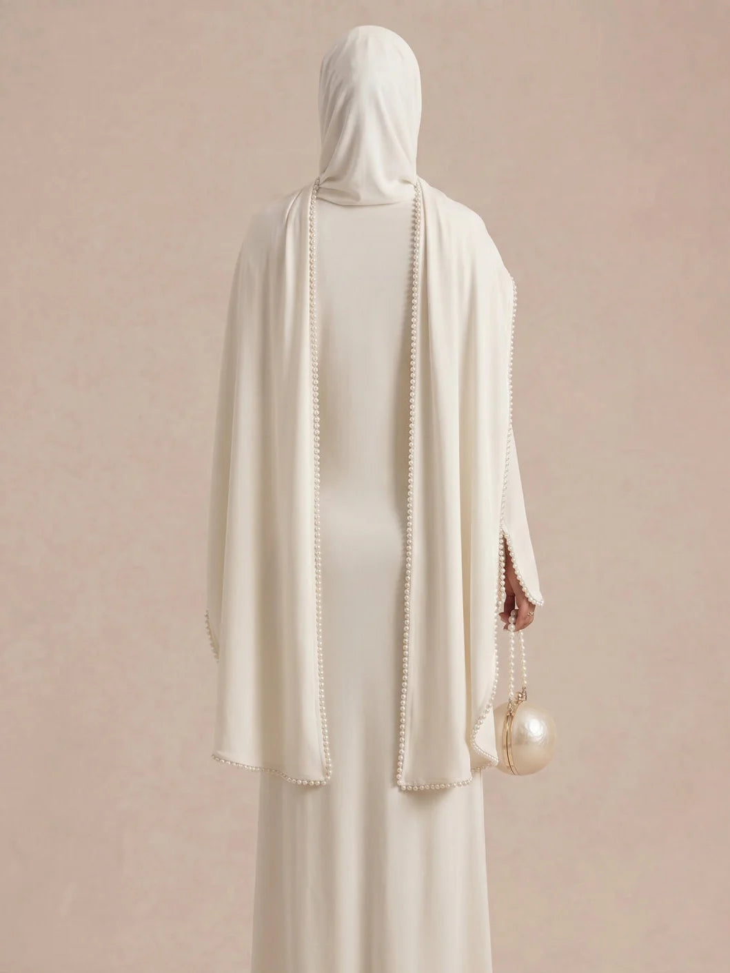 Abaya Wit Bruiloft - afbeelding 2