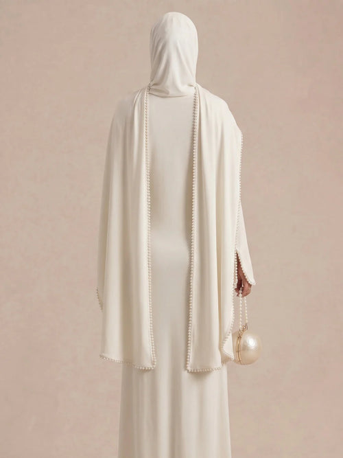 Abaya Wit Bruiloft - afbeelding 2