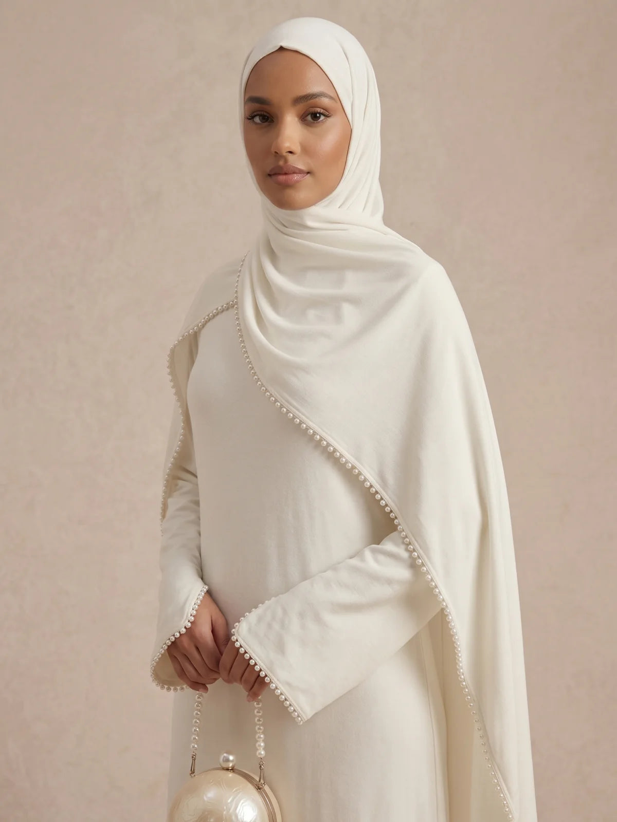 Abaya Wit Bruiloft - afbeelding 4