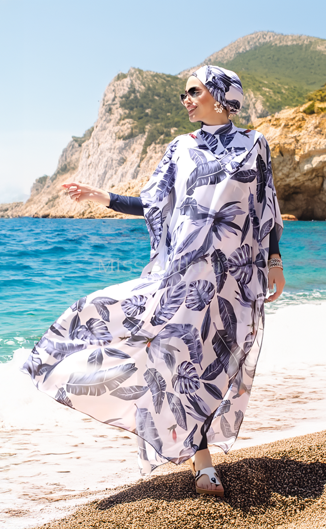 Burkini dames met pareo Tropica – The Kaftan