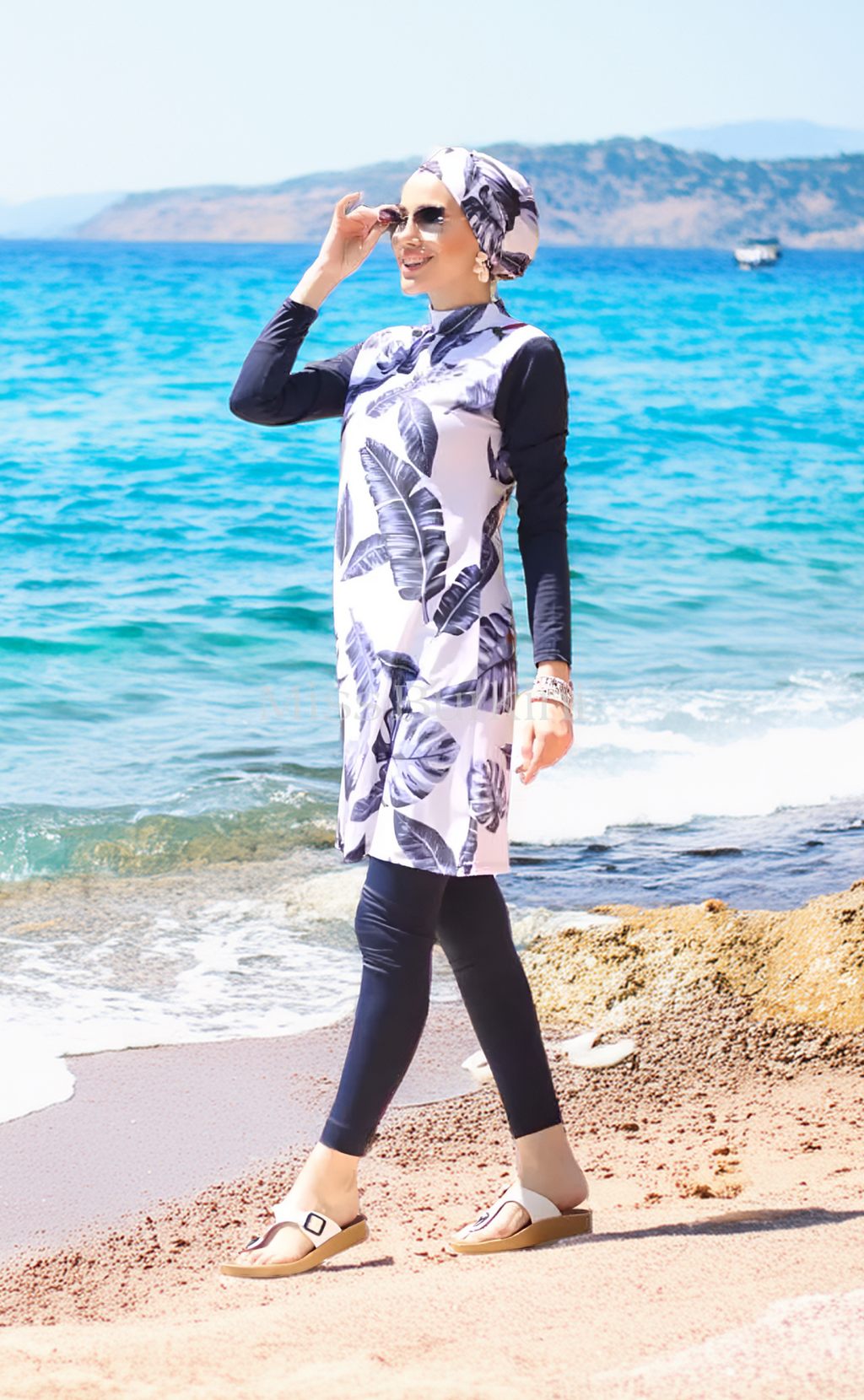 Burkini dames met pareo Tropica – The Kaftan