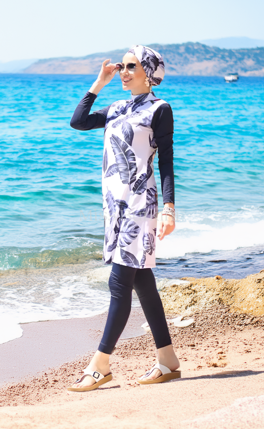 Burkini dames met pareo Tropica – The Kaftan