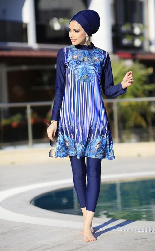 Burkini dames met Pandora pareo – The Kaftan