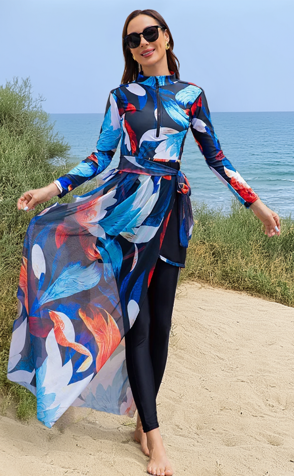 Burkini dames met pareo Athena – The Kaftan