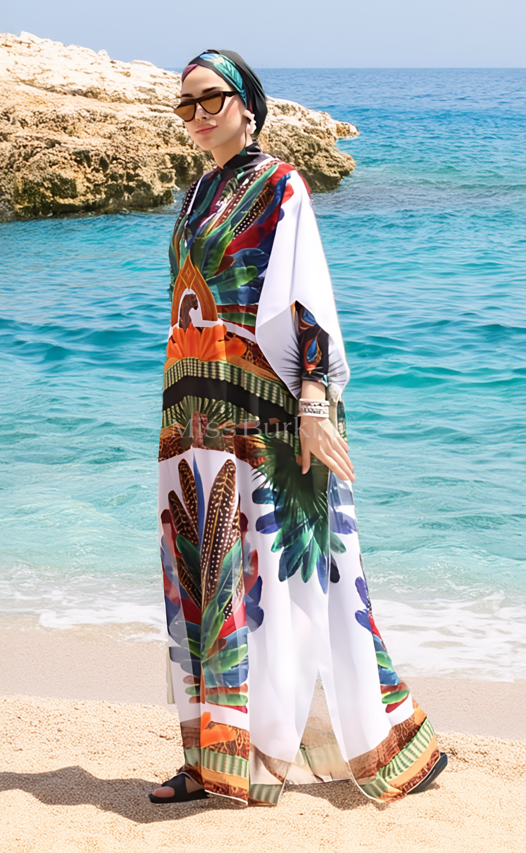 Burkini dames met pareo van stad van goud – The Kaftan