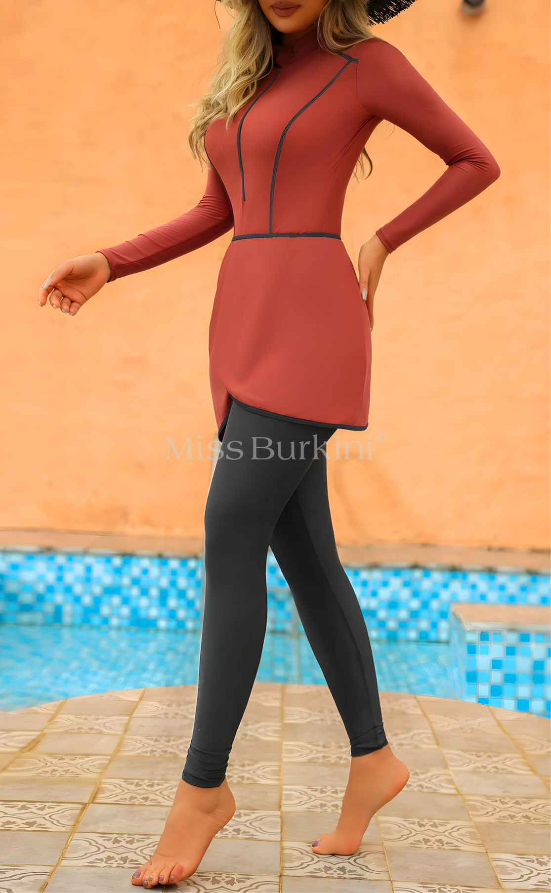 Bronzen Malaga lange burkini – The Kaftan