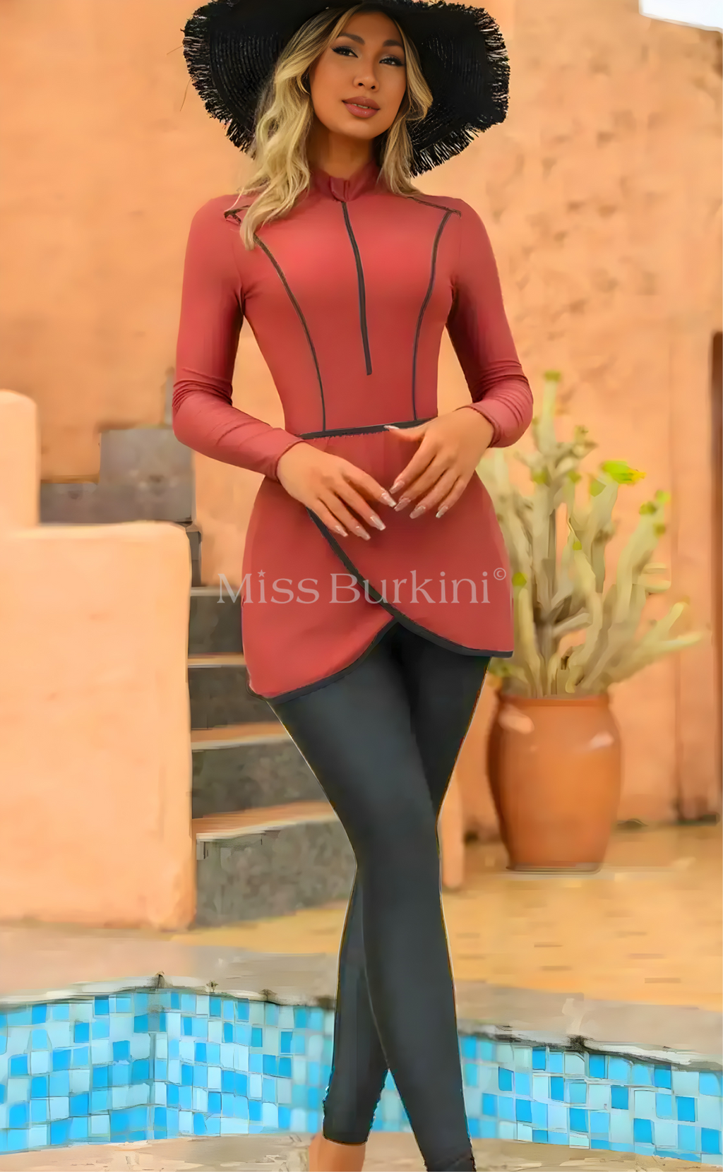 Bronzen Malaga lange burkini – The Kaftan