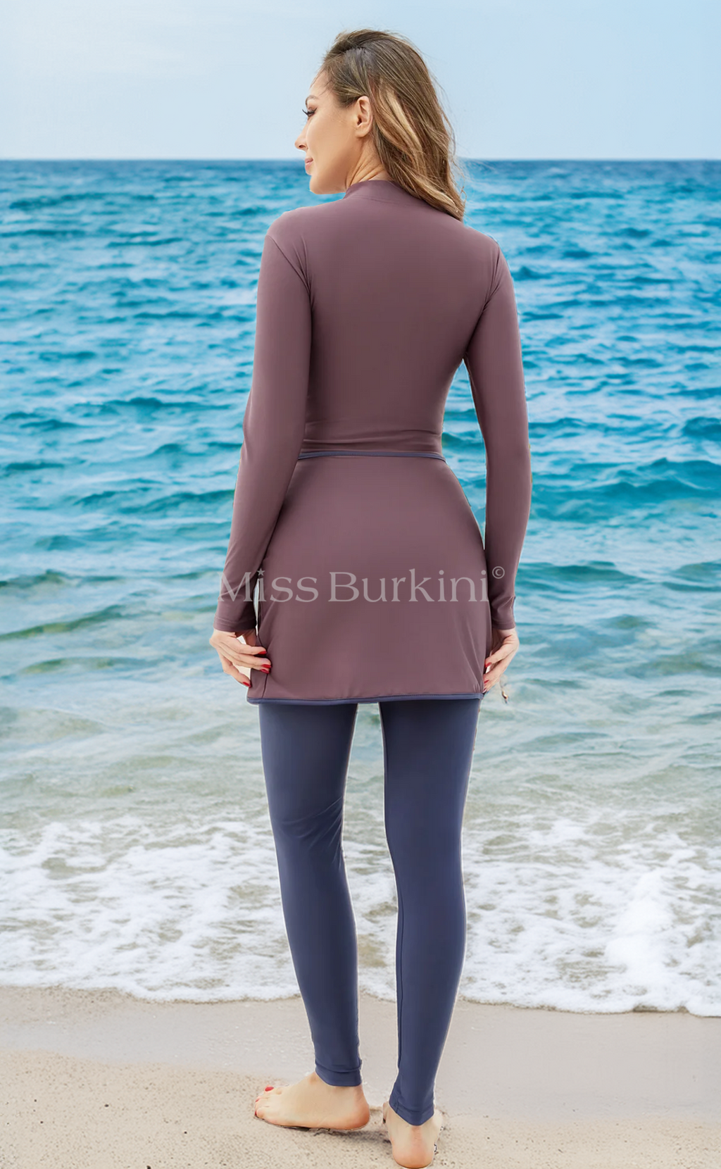 Lange lila Malaga burkini – The Kaftan
