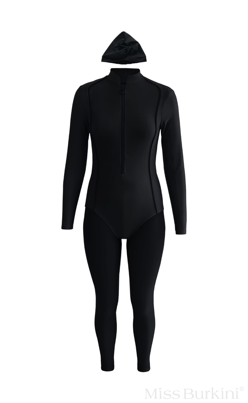 Zwarte Malaga lange burkini – The Kaftan