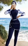 Blauwe Marbella lange burkini – The Kaftan