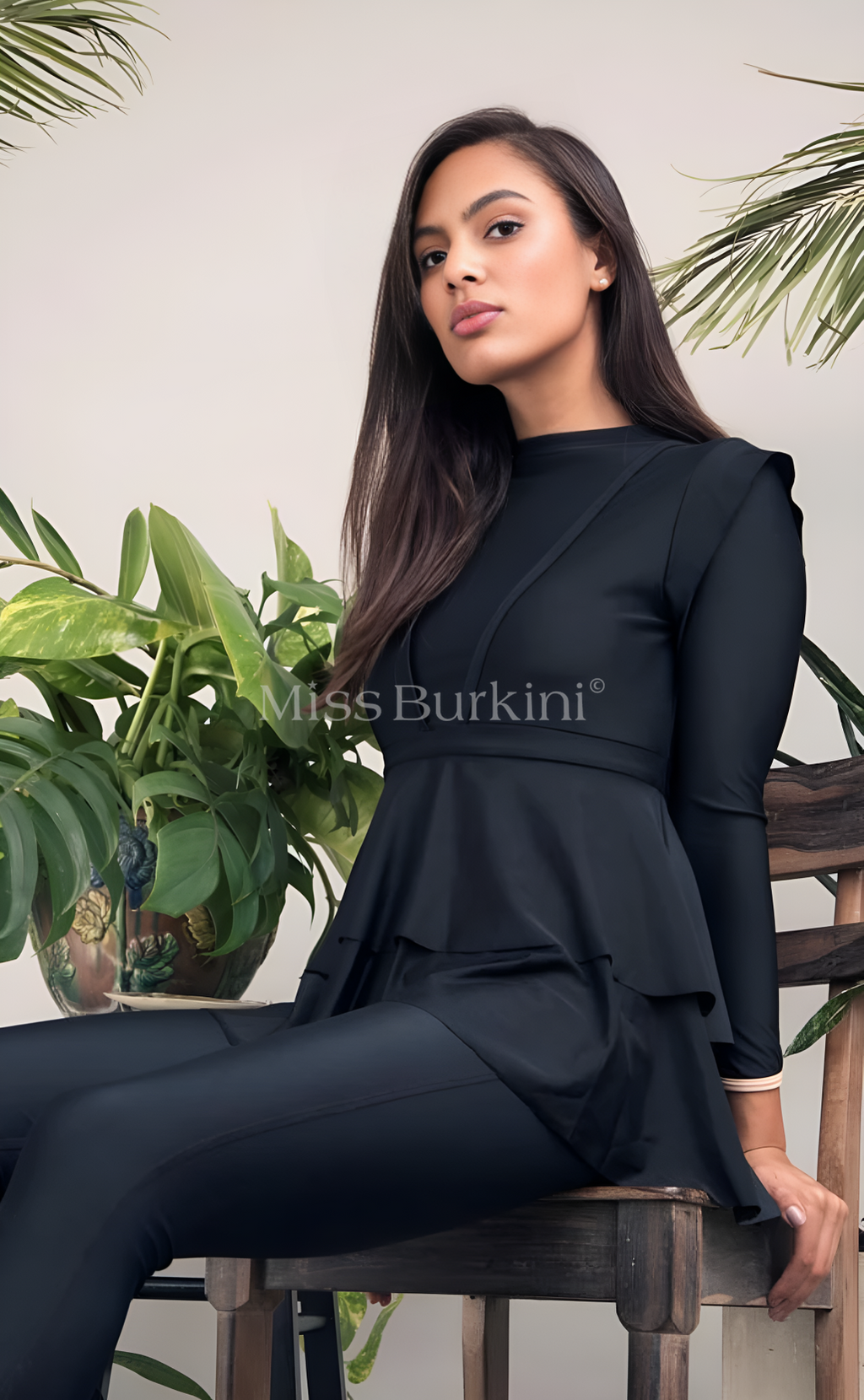 Zwarte Antalya badpak-burkini – The Kaftan