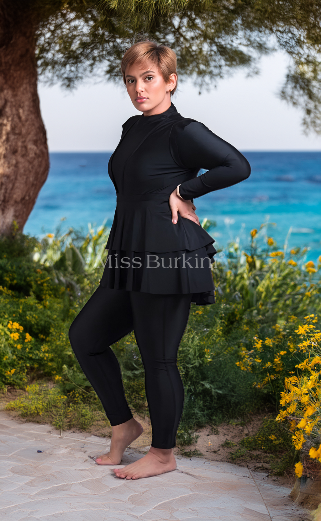 Zwarte Antalya badpak-burkini – The Kaftan