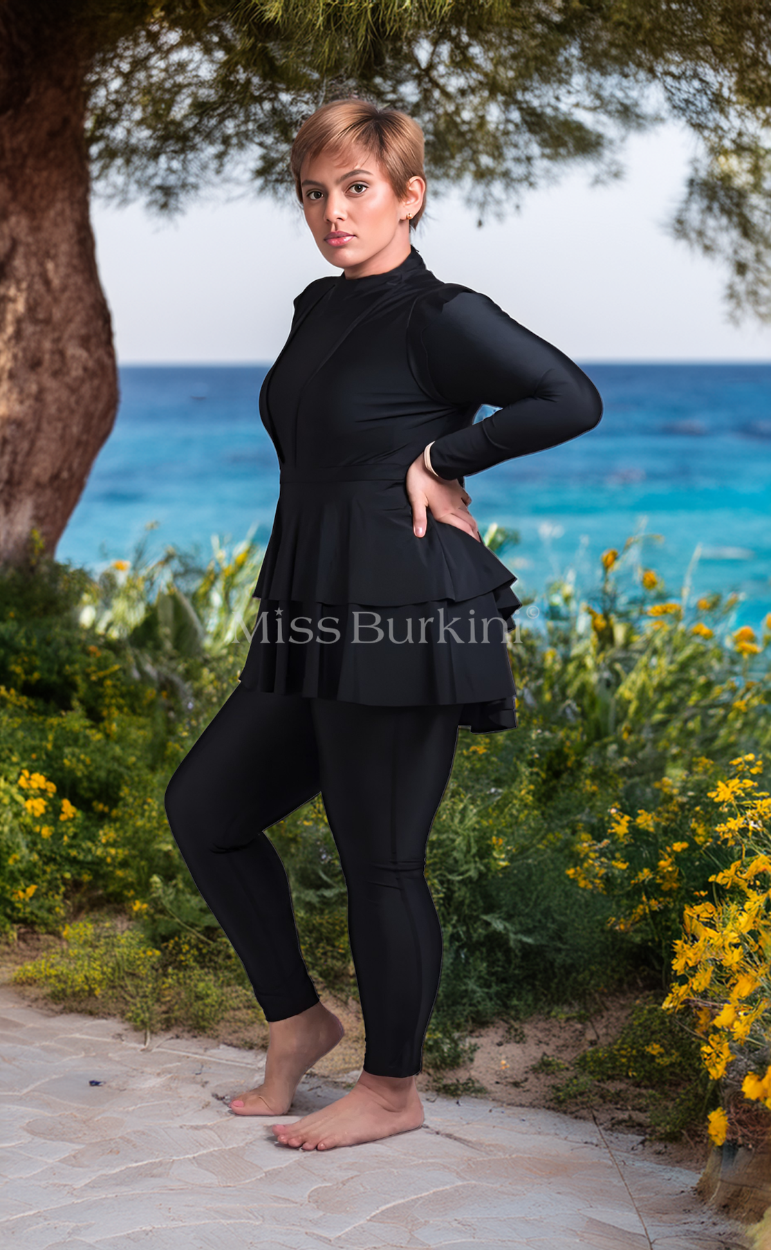 Zwarte Antalya badpak-burkini – The Kaftan