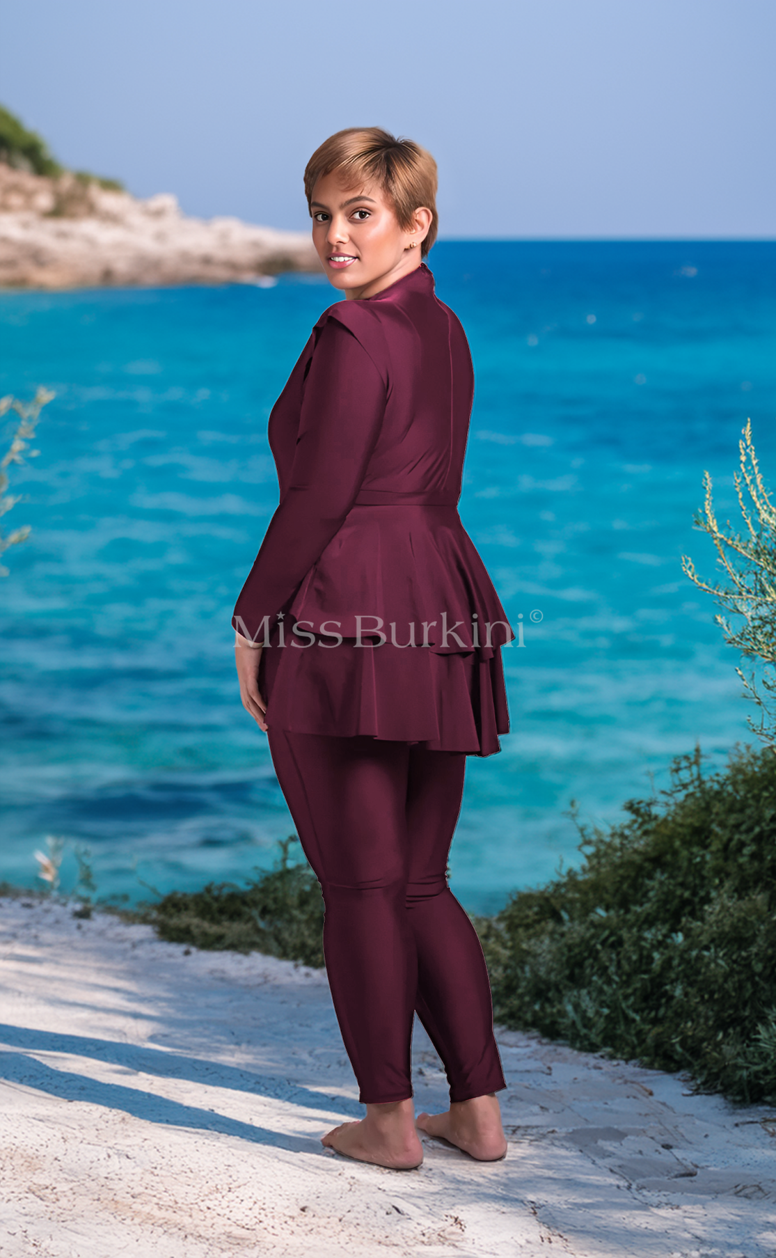 Antalya paarse zwembroek burkini – The Kaftan