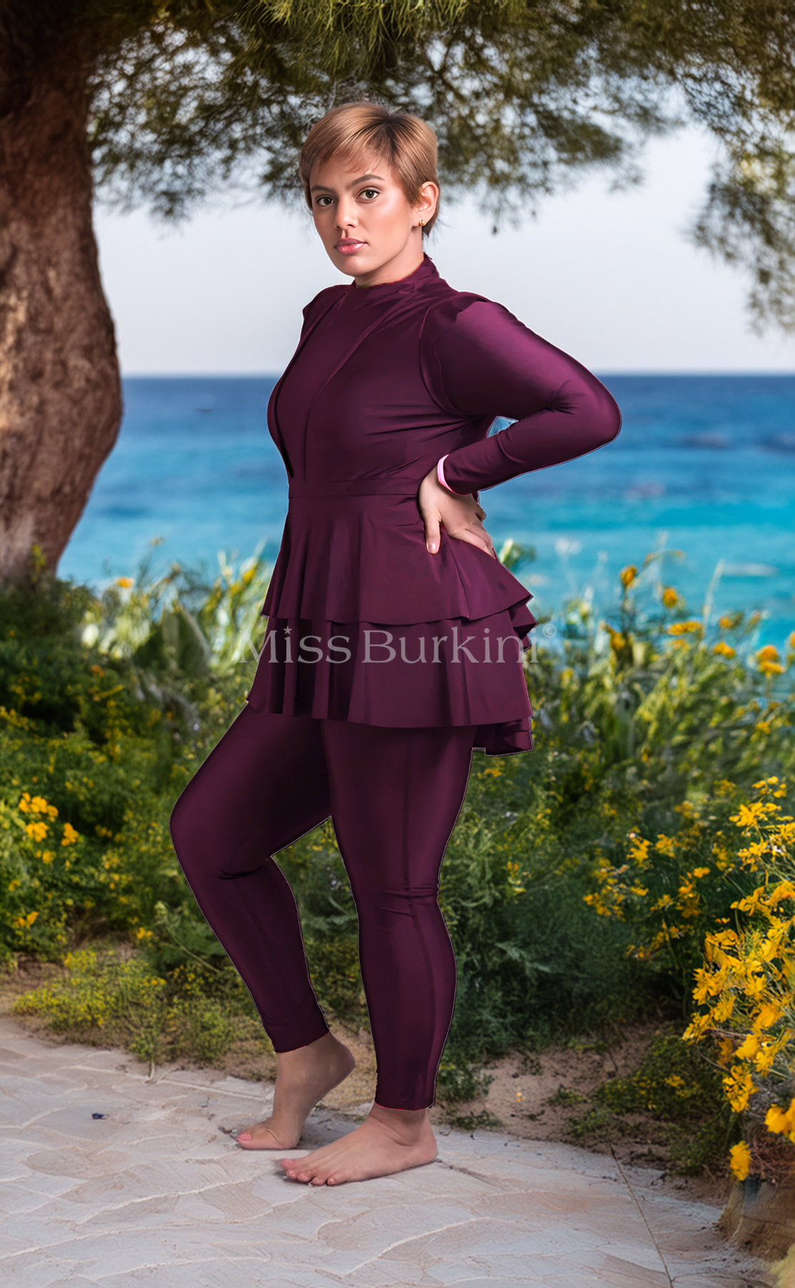 Antalya paarse zwembroek burkini – The Kaftan