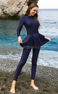 Burkini badpak Mira blauw – The Kaftan