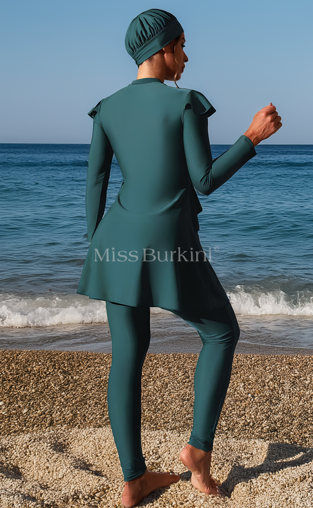 Yelena smaragdgroene zwembroek burkini – The Kaftan