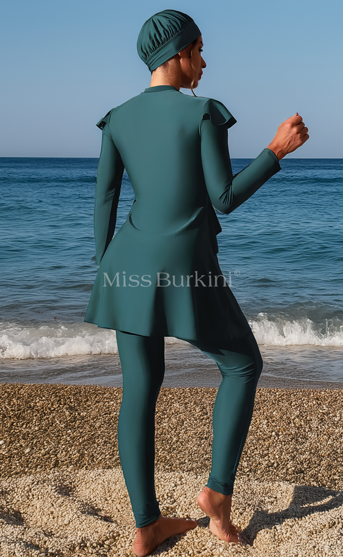 Yelena smaragdgroene zwembroek burkini – The Kaftan