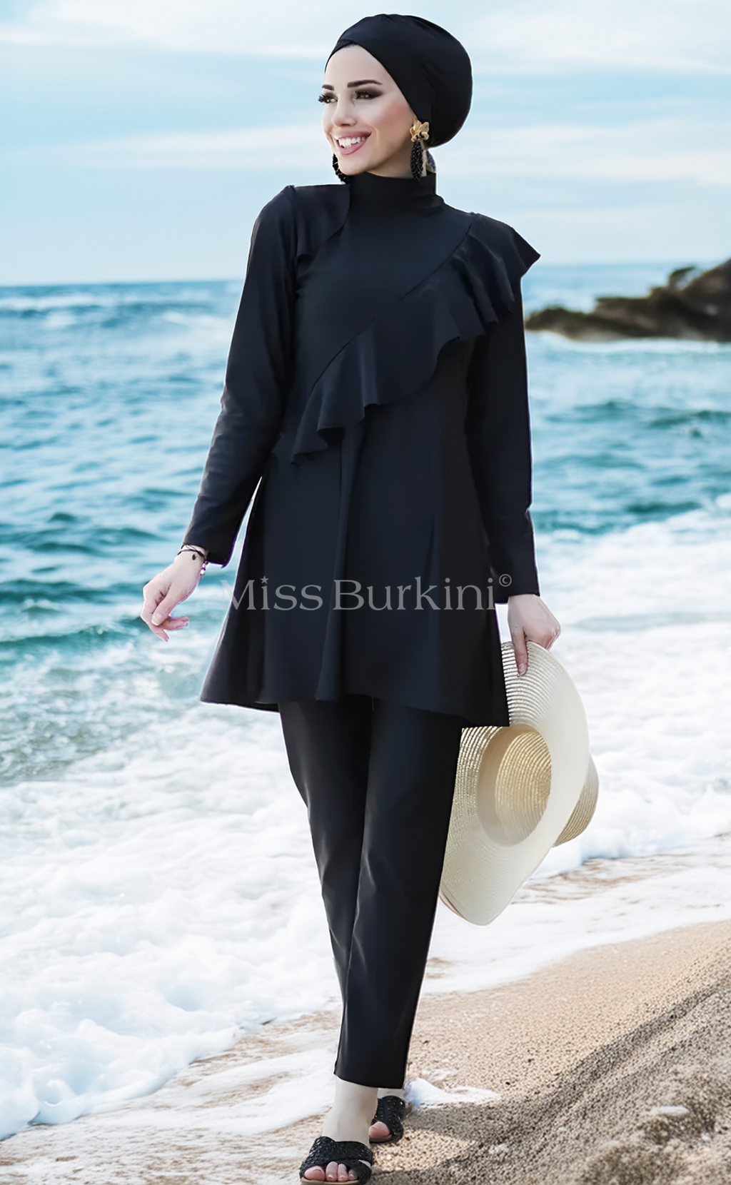 Burkini badpak Yelena zwart – The Kaftan