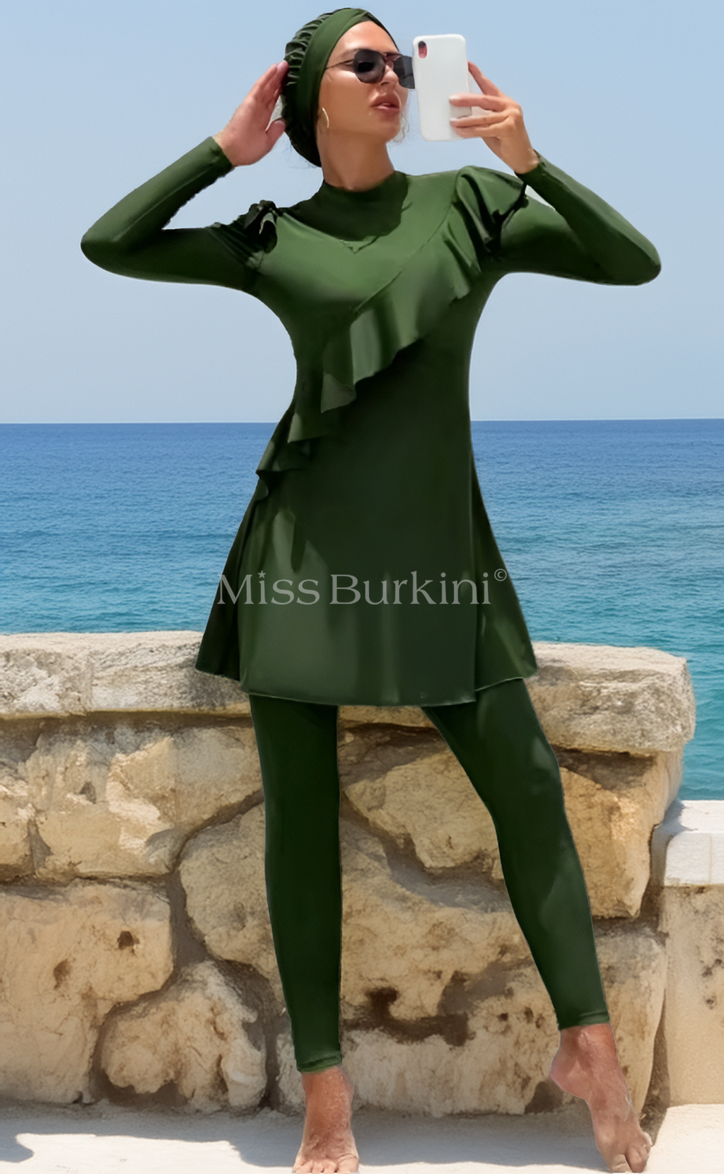 Burkini badpak Yelena groen – The Kaftan