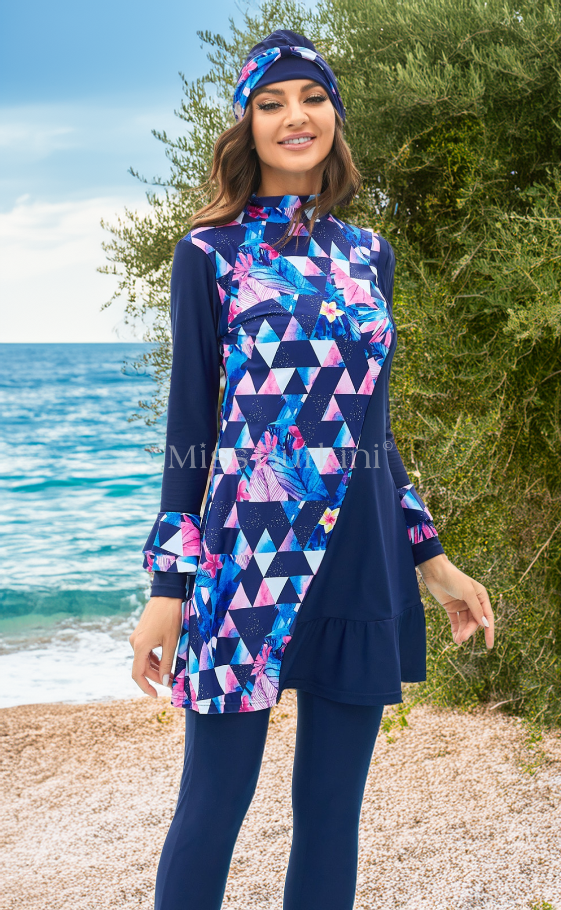Grafisch burkini-badpak – The Kaftan