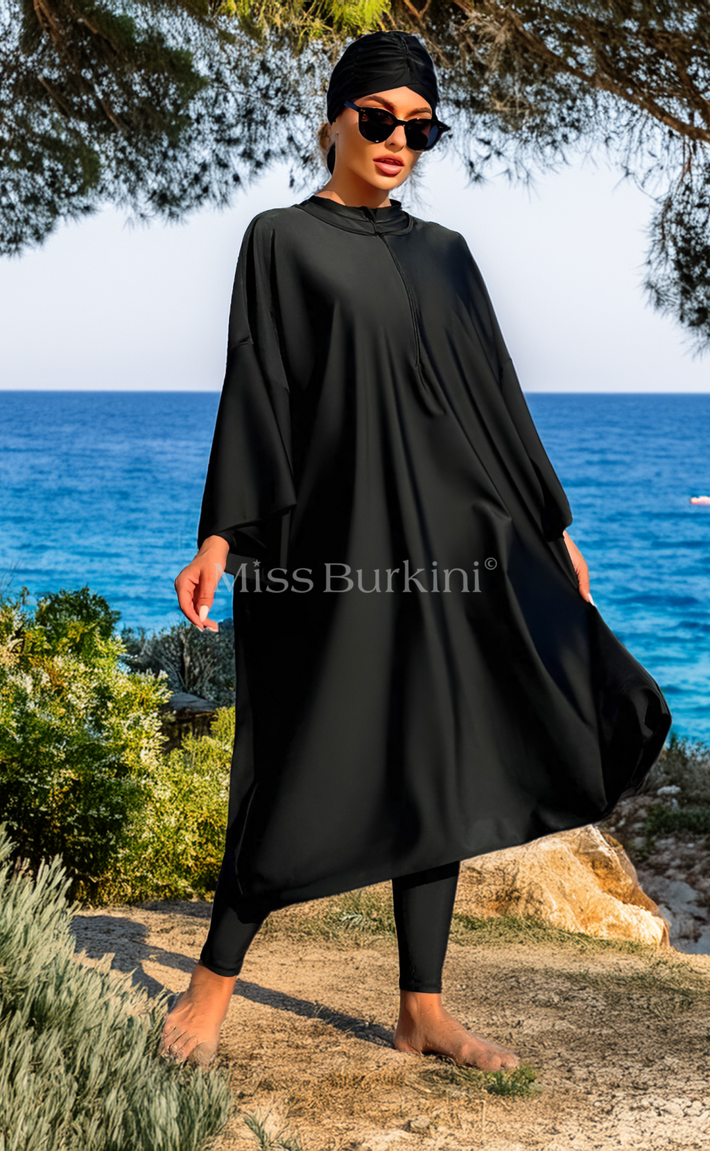 Karla zwarte wijde burkini – The Kaftan