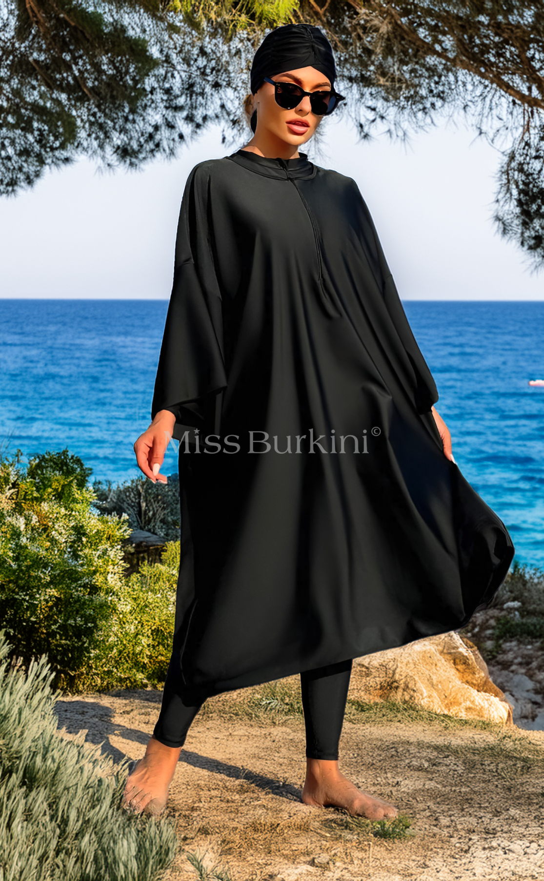 Karla zwarte wijde burkini – The Kaftan