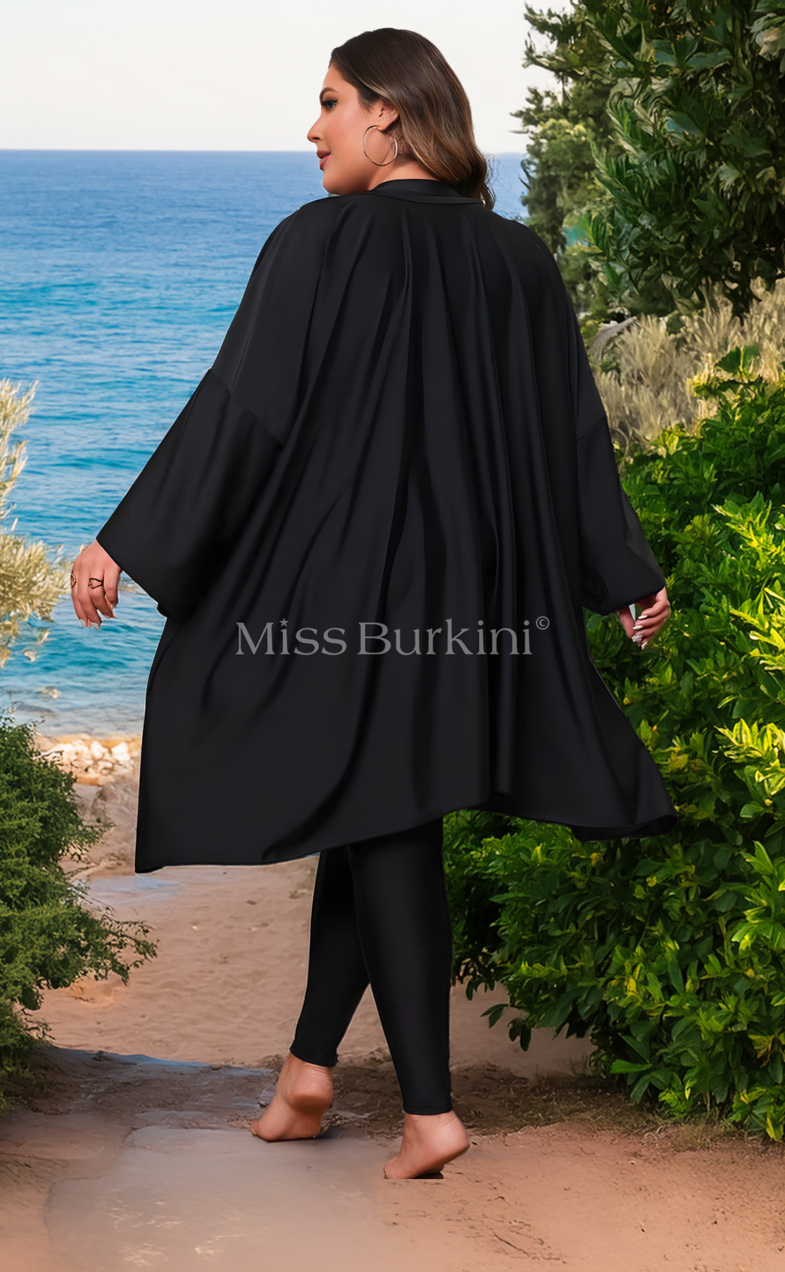 Karla zwarte wijde burkini – The Kaftan