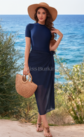 Paola blauwe burkini met korte mouwen – The Kaftan