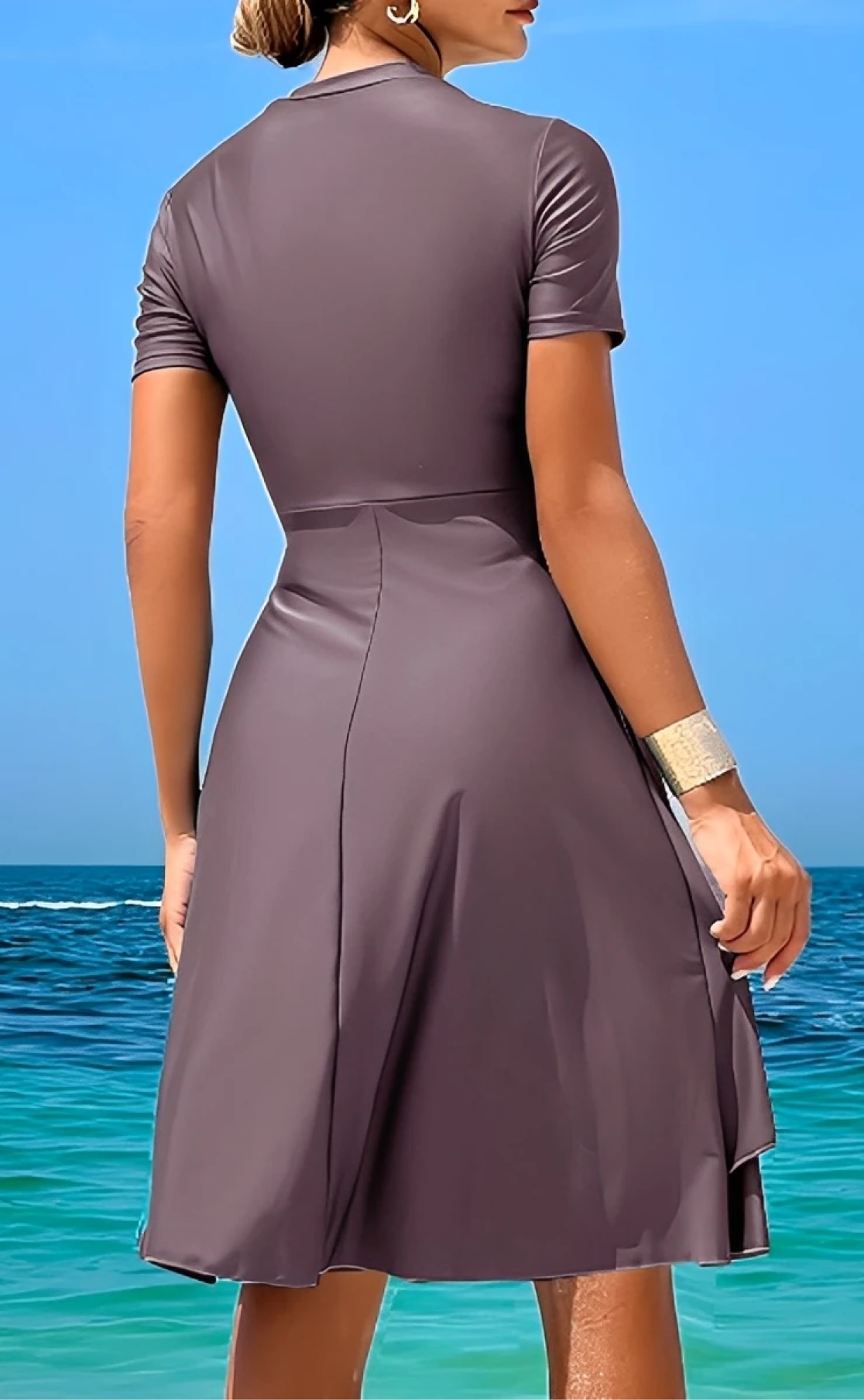 Burkini Plaza met korte mouwen – The Kaftan
