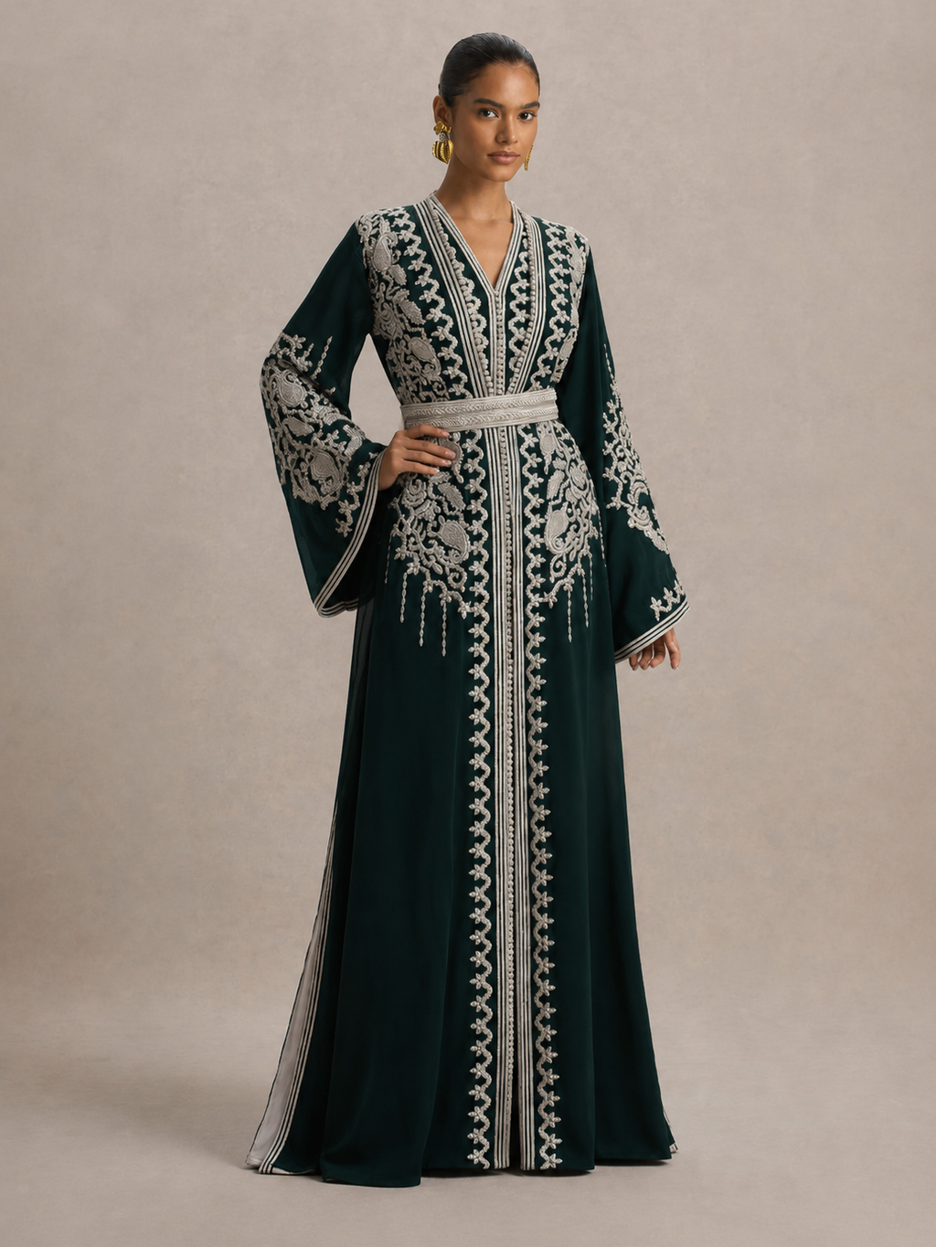 Kaftan Blau und Silberfarben