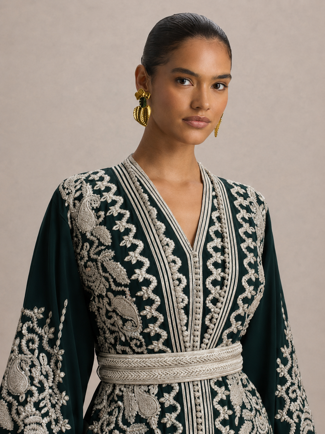 Kaftan Blau und Silberfarben