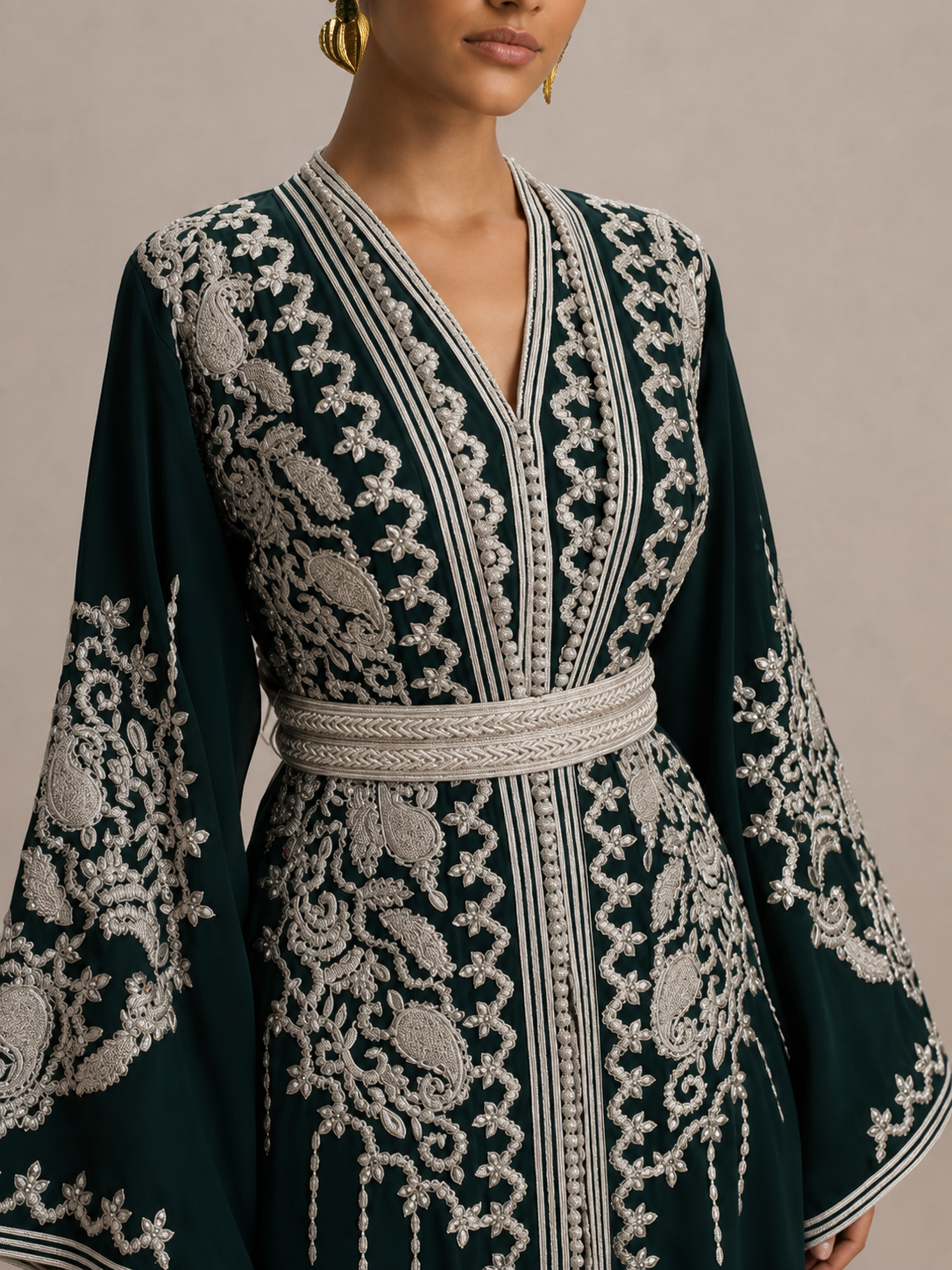 Kaftan Blau und Silberfarben