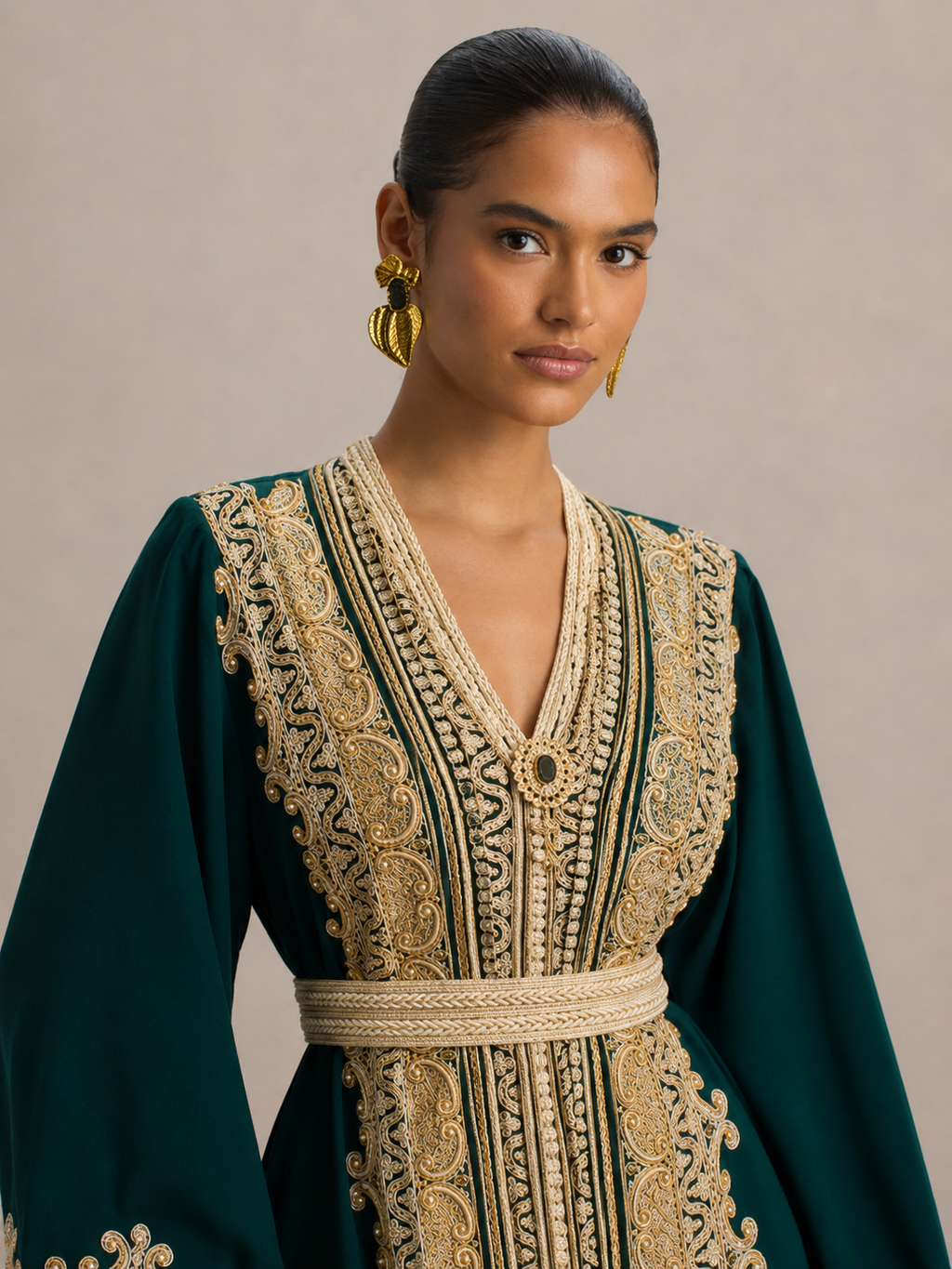 Kaftan Schwarz Goldfarben