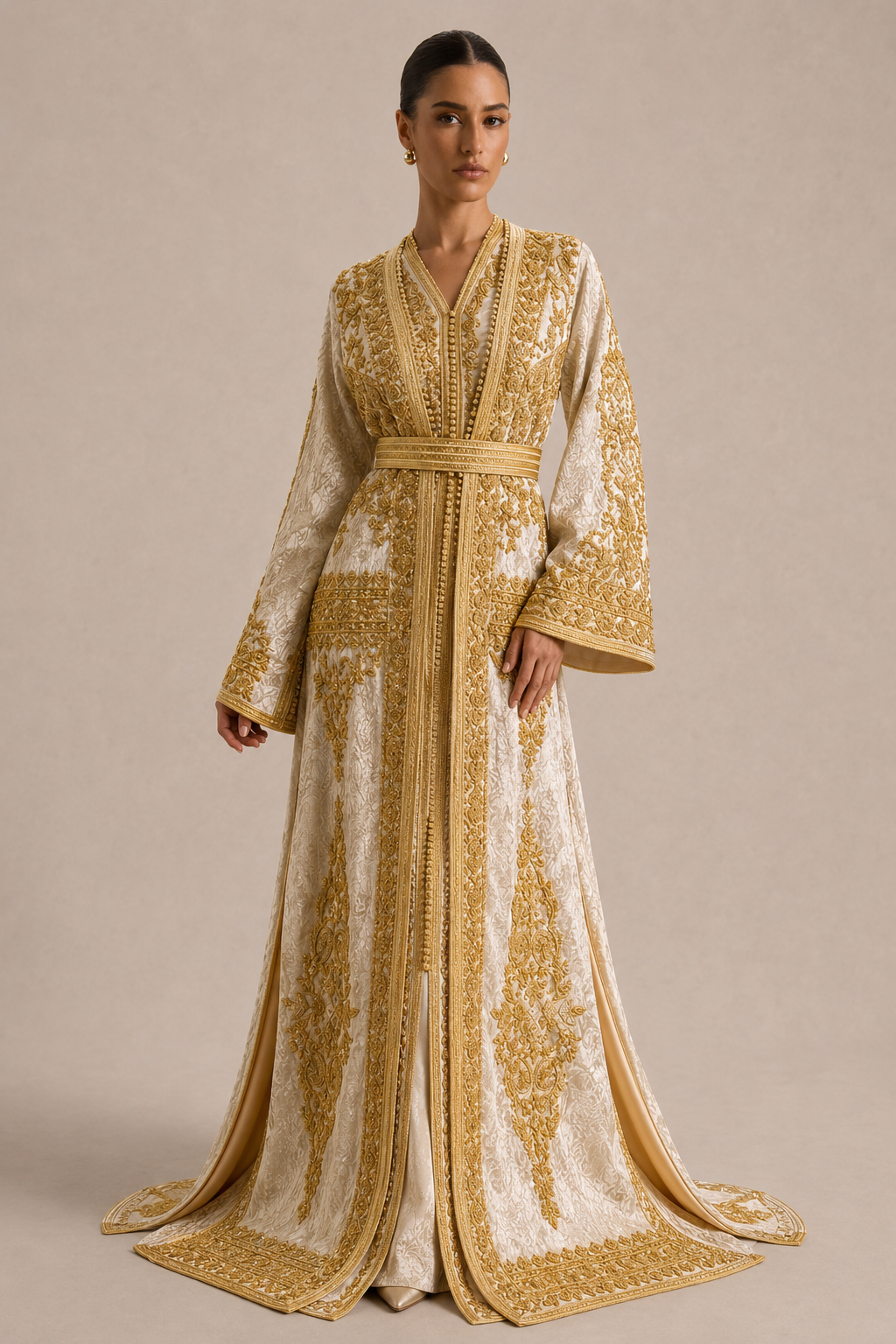 White Bridal Kaftan
