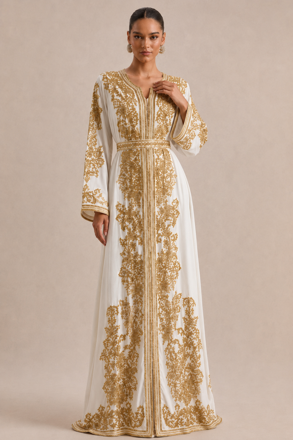 Kaftan Kleid Weiß