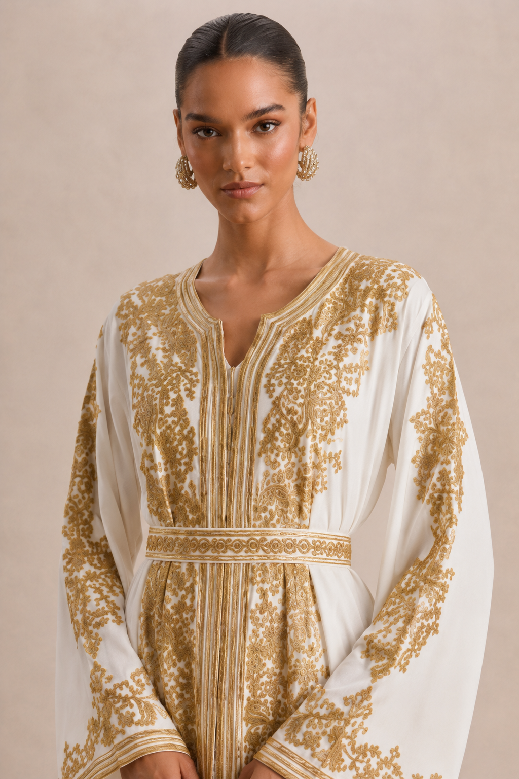 Kaftan Kleid Weiß
