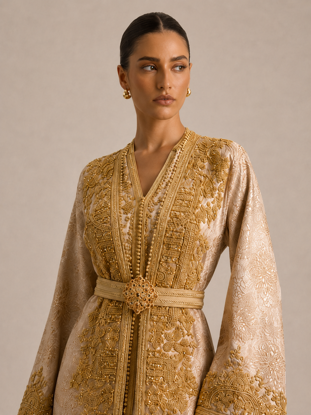 Kaftan Weiß Schlicht
