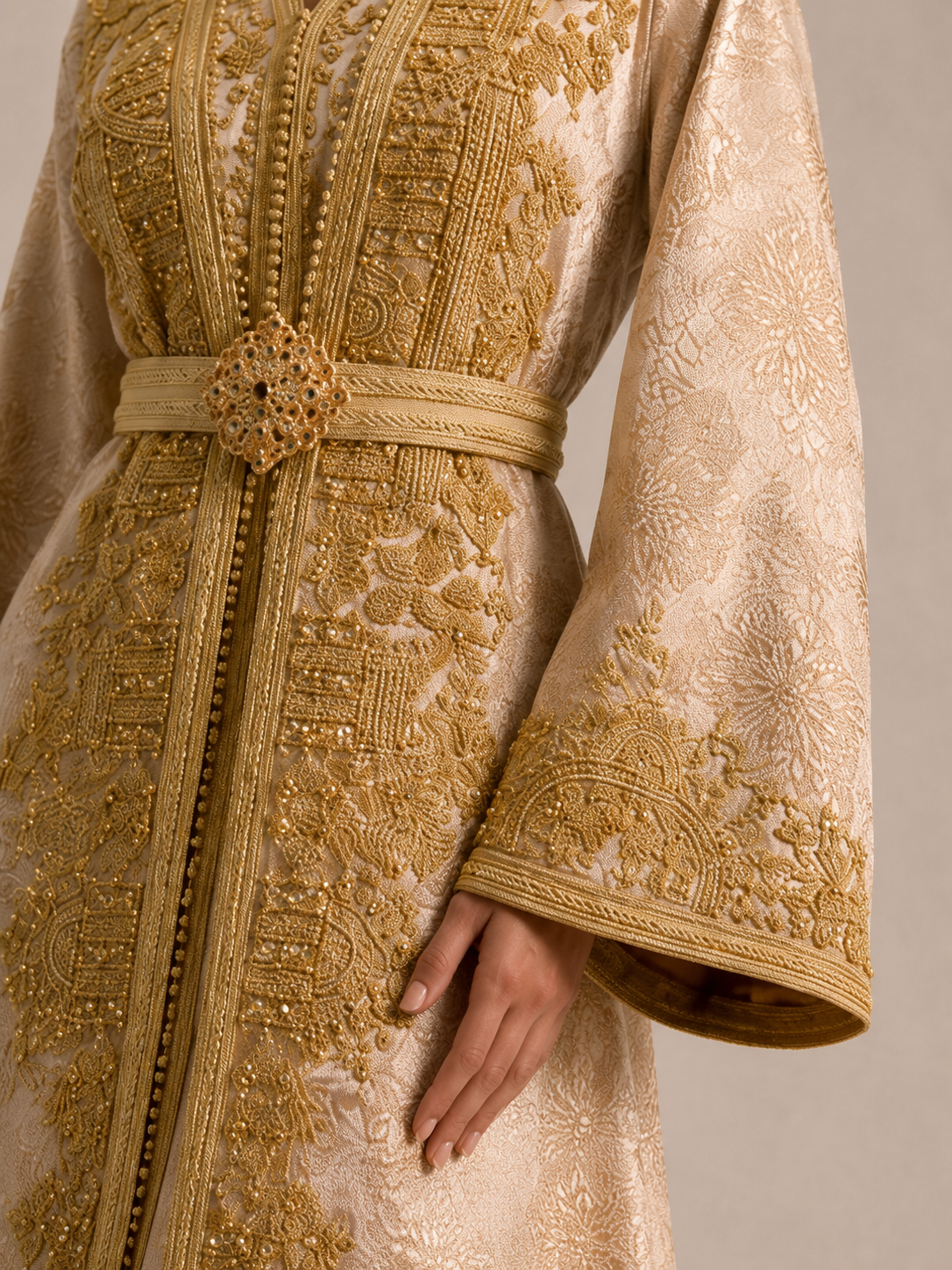 Kaftan Weiß Schlicht