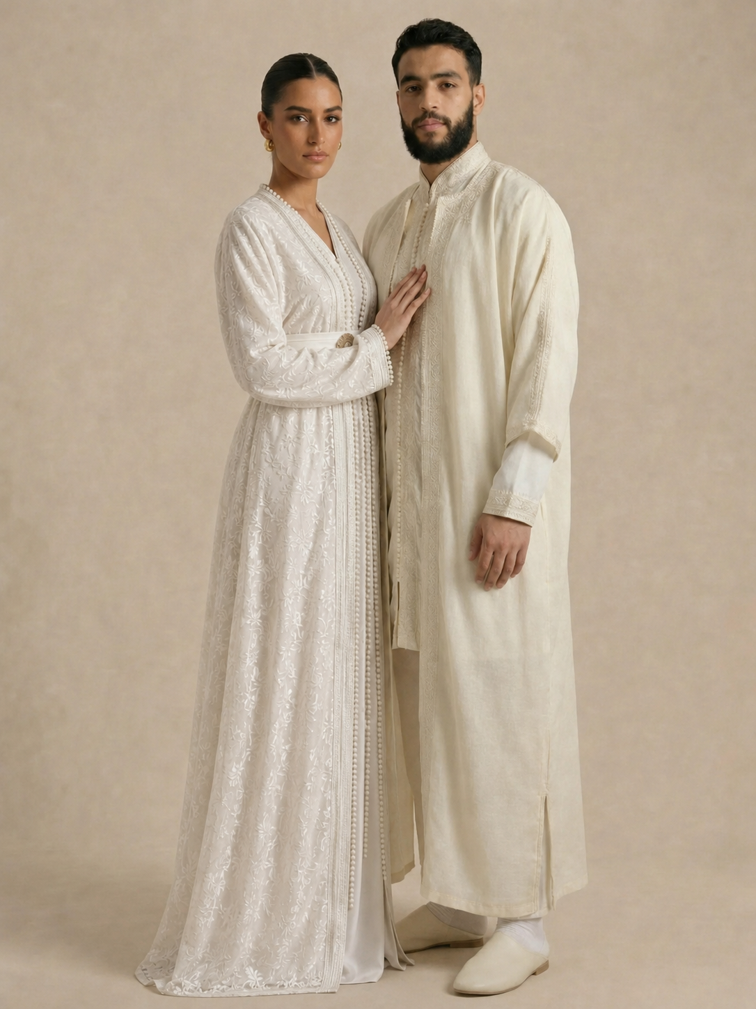 Kaftan Hochzeit Weiß Modern
