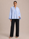Tuniek Beldi Lina Blauw Azur Gestreept – afbeelding 1