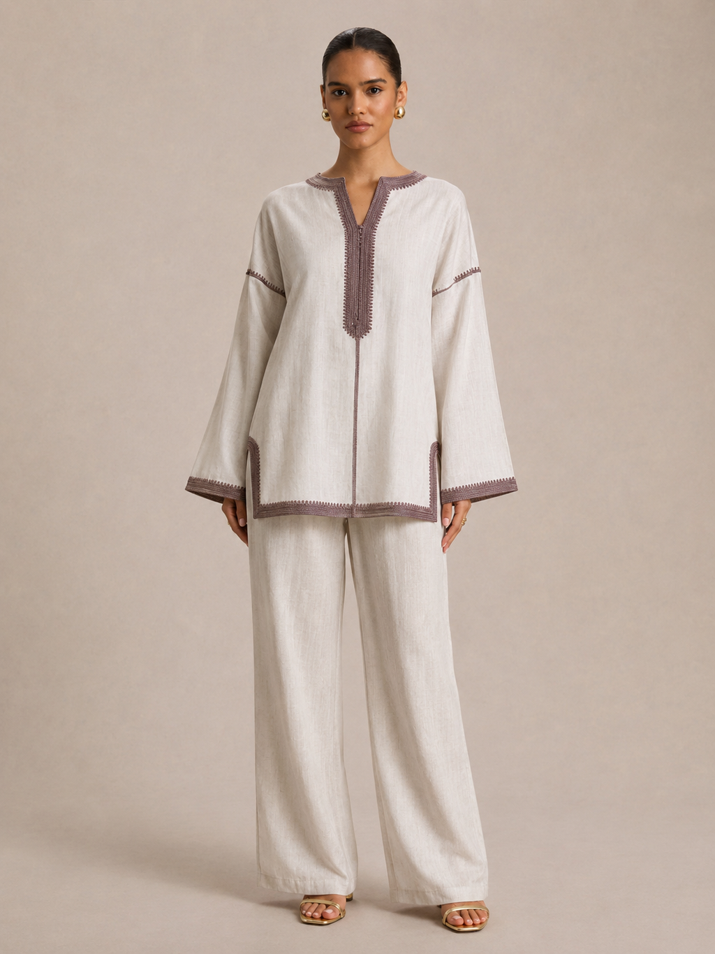 Set Beldi Noura Leinen Beige