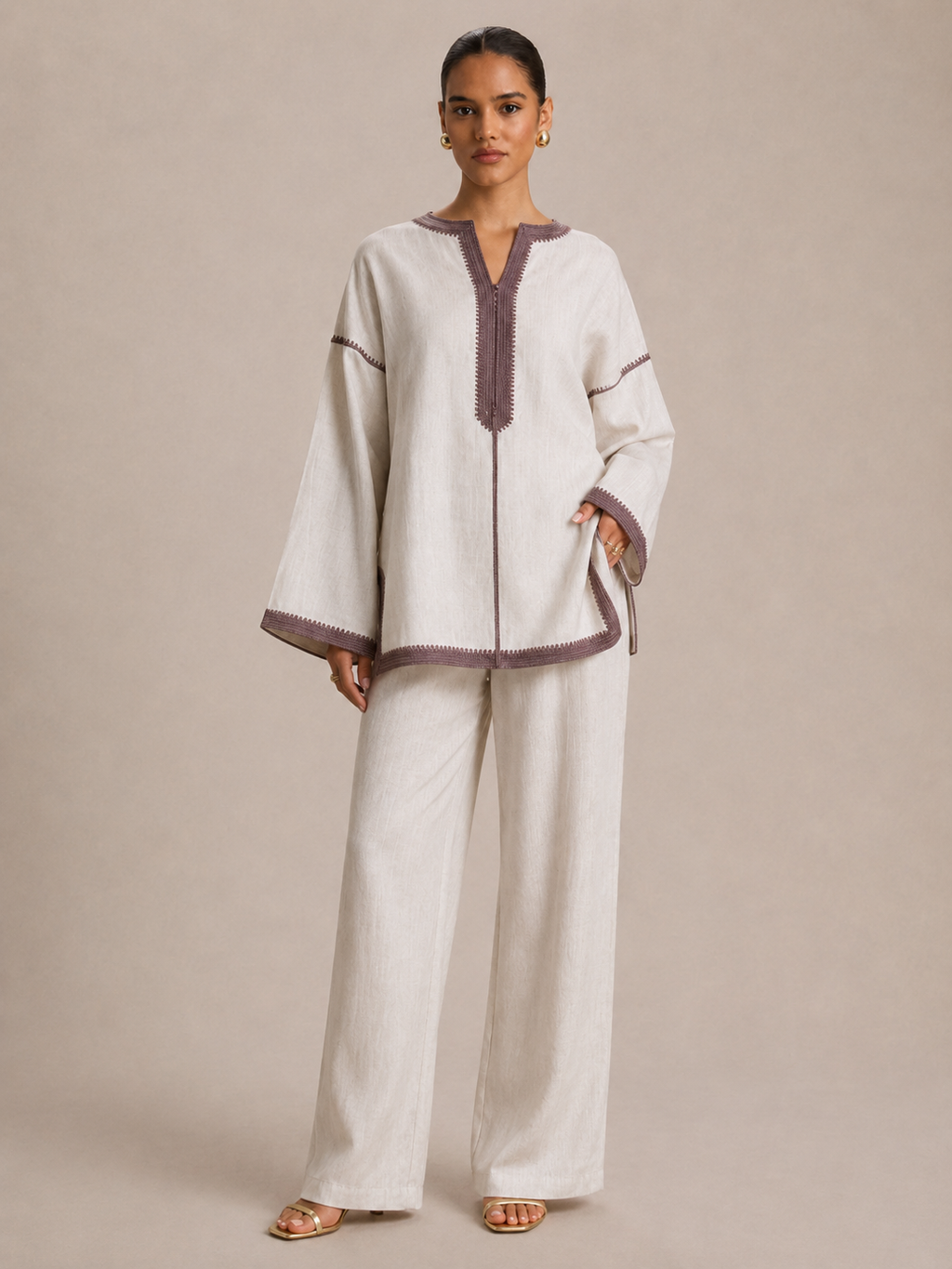Set Beldi Noura Leinen Beige