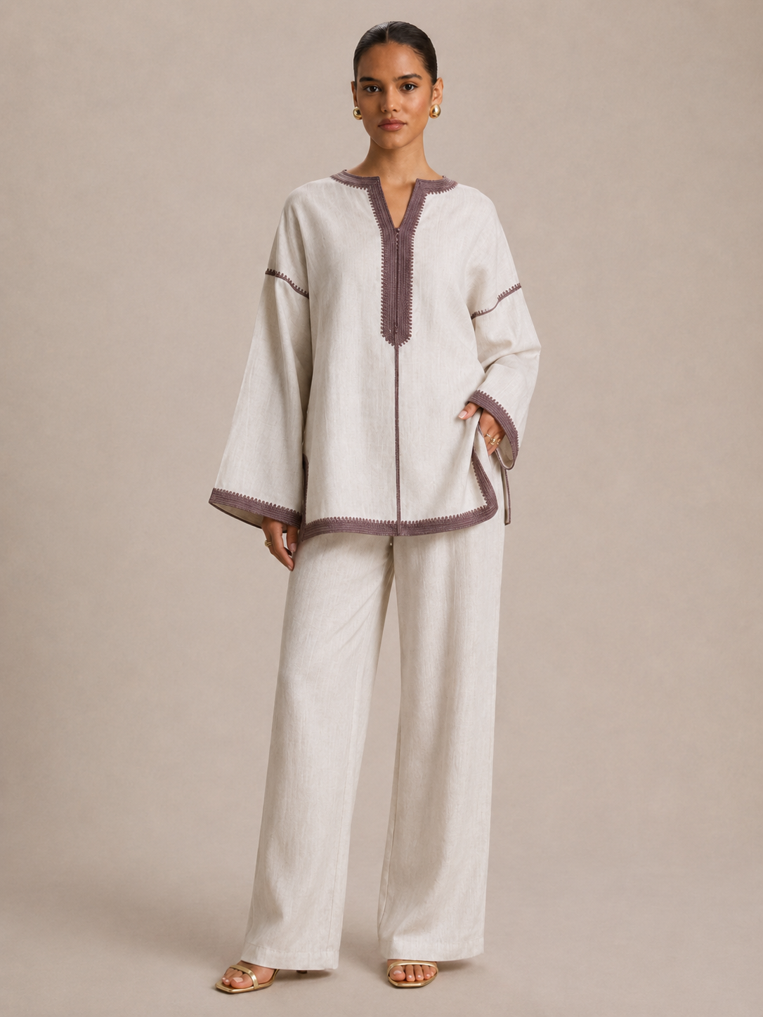Set Beldi Noura Leinen Beige