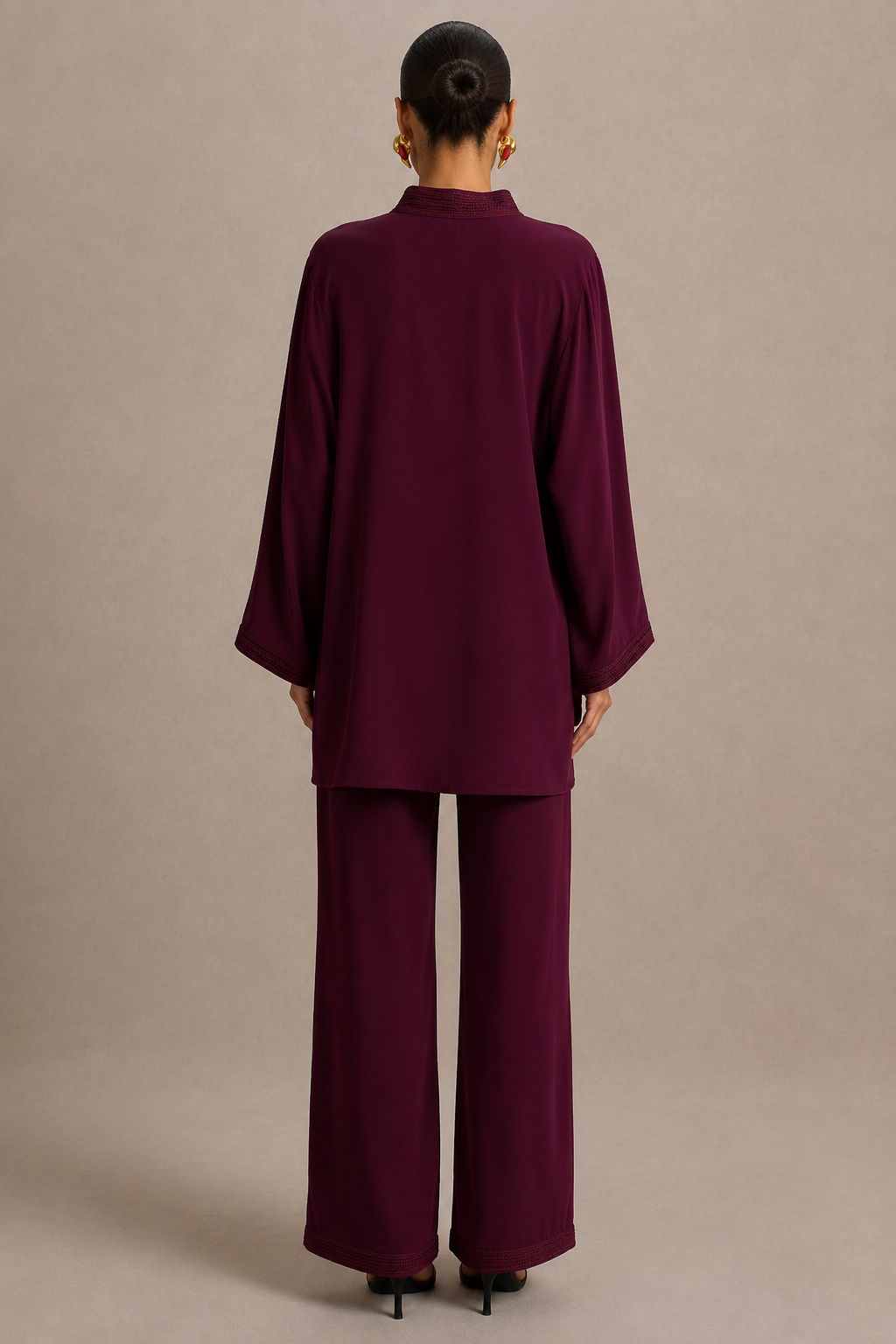 Set Beldi Amira Bordeaux Bestickt