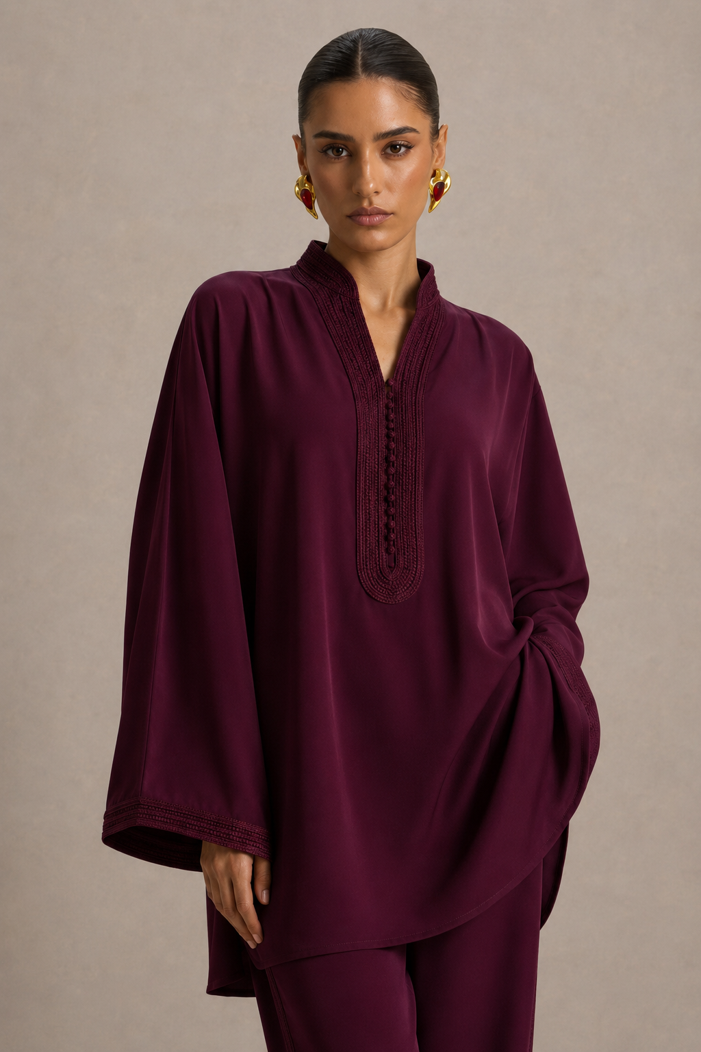 Set Beldi Amira bordeaux ricamato
