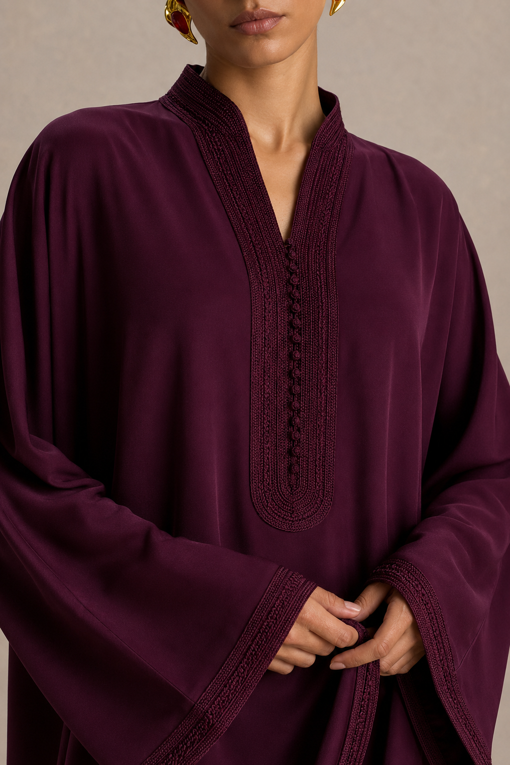 Set Beldi Amira bordeaux ricamato