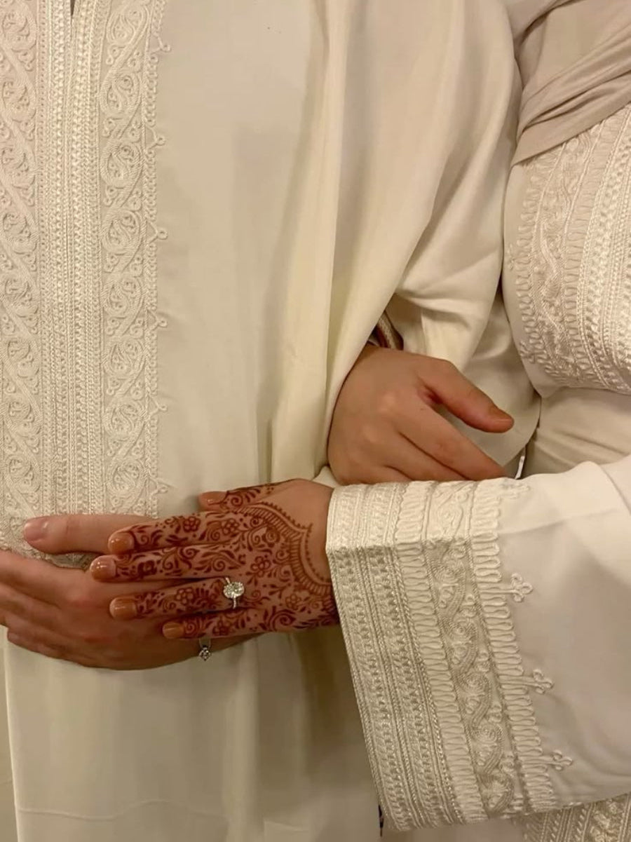 Kaftan Marokkanisch Weiß