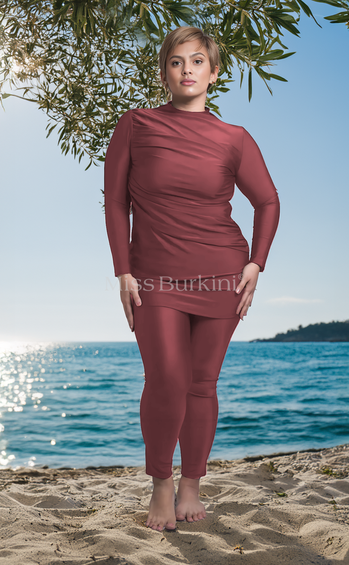 Steenrode Massilia zwembroek burkini – The Kaftan