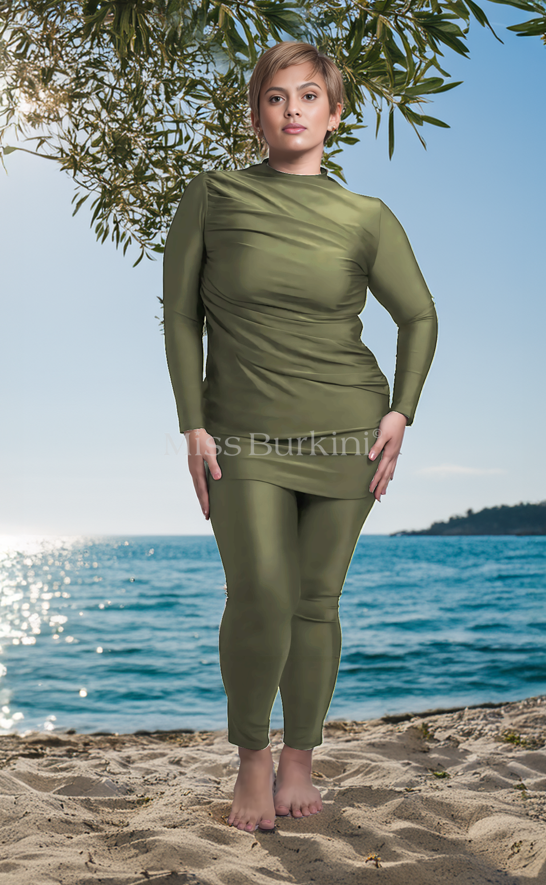 Kleigroene Massilia badpak burkini – The Kaftan